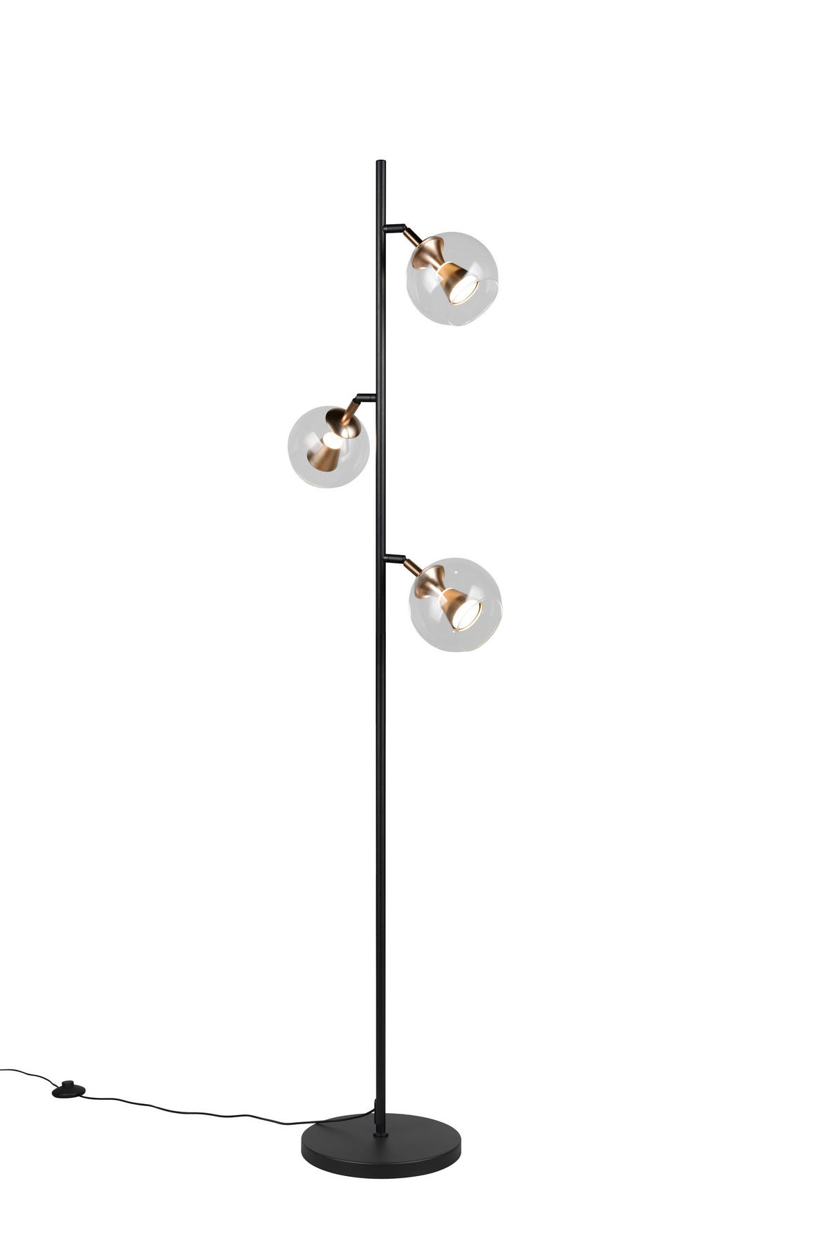 LED-STEHLEUCHTE SOLENNE 26/160/37 cm  - Transparent/Goldfarben, Design, Glas/Metall (26/160/37cm)