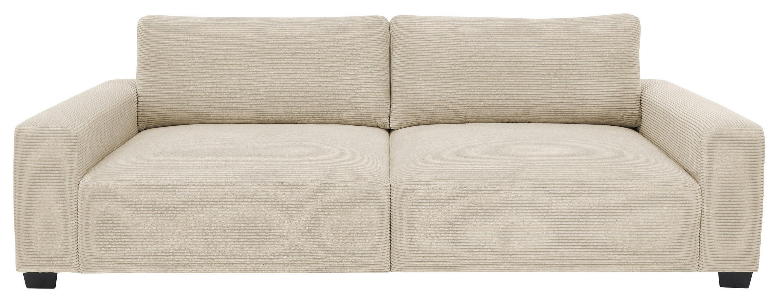 3-SITZER-SOFA Cord Beige  - Beige/Schwarz, MODERN, Kunststoff/Textil (274/93/113cm) - Livetastic