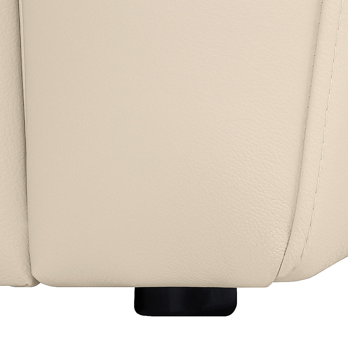 3-SITZER-SOFA in Echtleder Beige  - Beige/Schwarz, Design, Leder/Kunststoff (205/92/85cm) - Livetastic