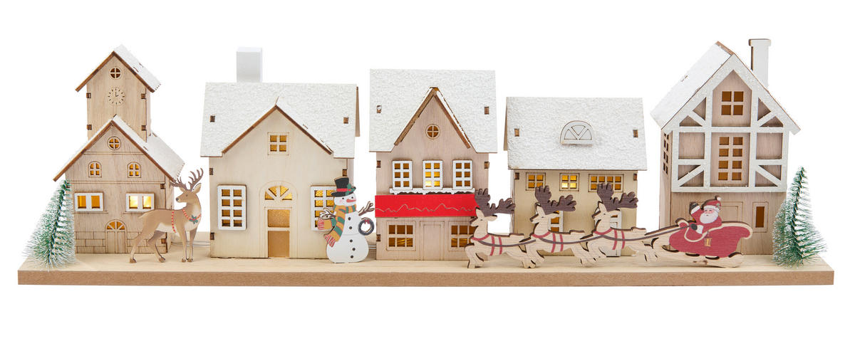 DEKOR HÁZIKÓ - sárga/natúr színű, Lifestyle, faalapú anyag (50/8/14,3cm) - X-Mas