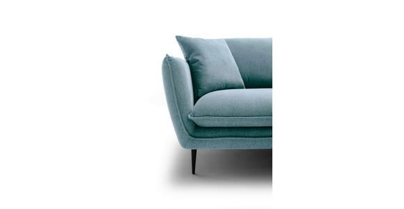 ECKSOFA  in Webstoff Blaugrau  304/196 cm  - Blaugrau/Schwarz, KONVENTIONELL, Textil/Metall (304/196cm) - Hom`in