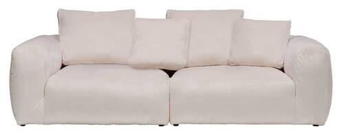 BIGSOFA Samt Creme  - Creme/Schwarz, MODERN, Kunststoff/Textil (260/70/122cm) - Carryhome