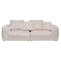 BIGSOFA in Samt Creme  - Creme/Schwarz, Modern, Kunststoff/Textil (260/70/122cm) - Carryhome
