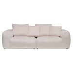 BIGSOFA Samt Creme  - Creme/Schwarz, MODERN, Kunststoff/Textil (260/70/122cm) - Carryhome