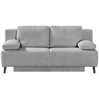 SCHLAFSOFA in Cord Hellgrau  - Hellgrau/Schwarz, Design, Textil/Metall (197/92/88cm) - Novel