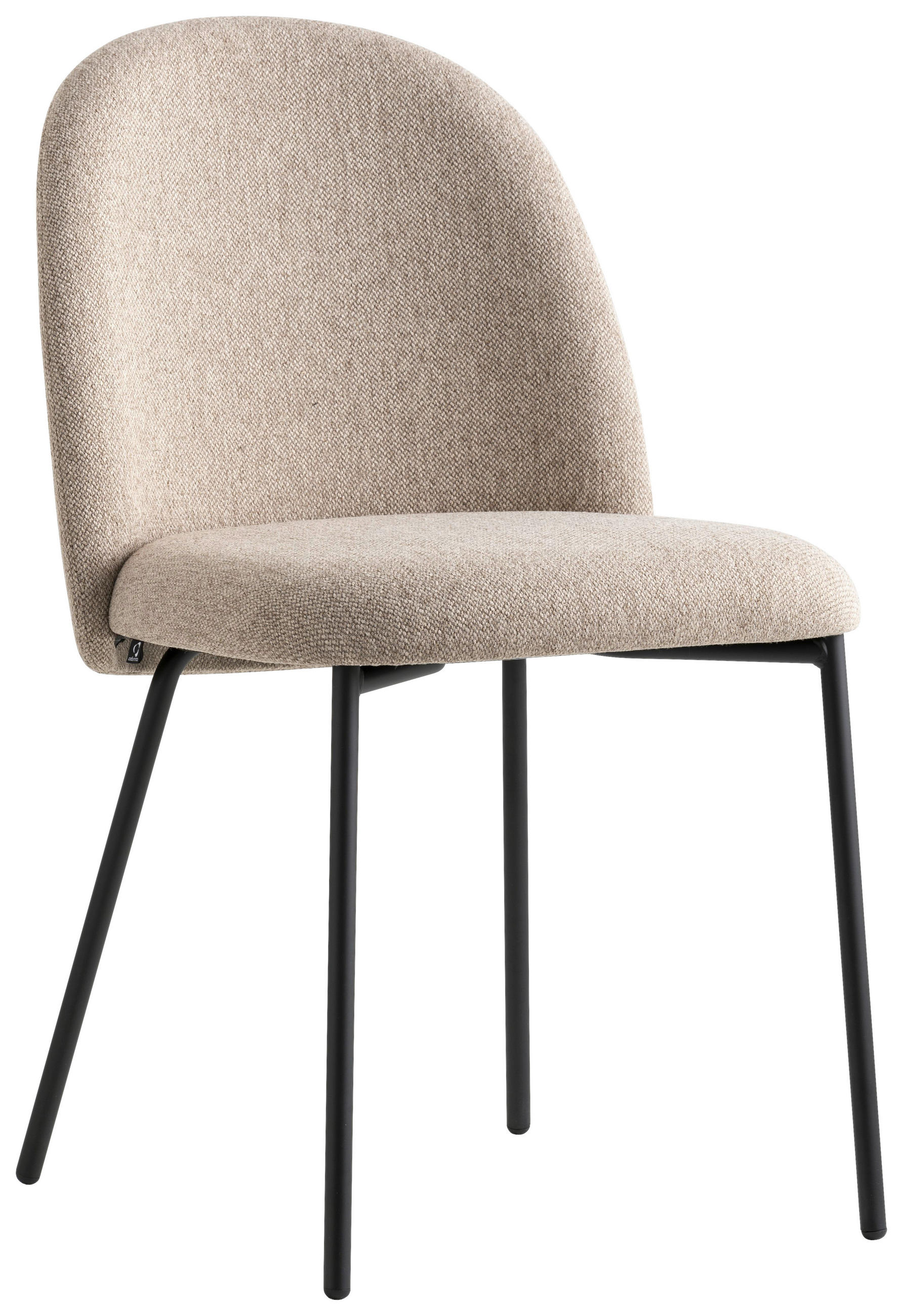 STUHL Struktur Schwarz, Graubraun  - Graubraun/Schwarz, Design, Textil/Metall (46/81/57cm) - Connubia 