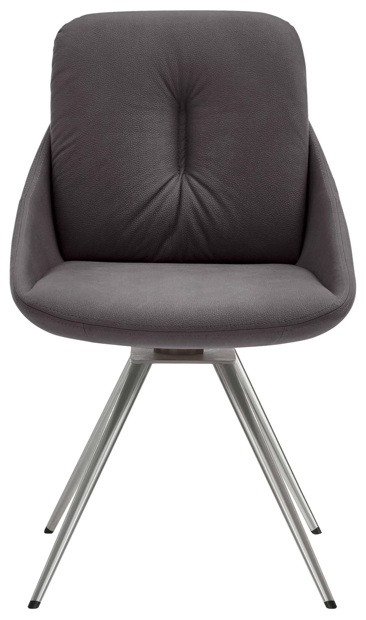 STUHL drehbar Anthrazit, Edelstahlfarben  - Edelstahlfarben/Anthrazit, Design, Textil/Metall (55/91/64cm) - Venjakob