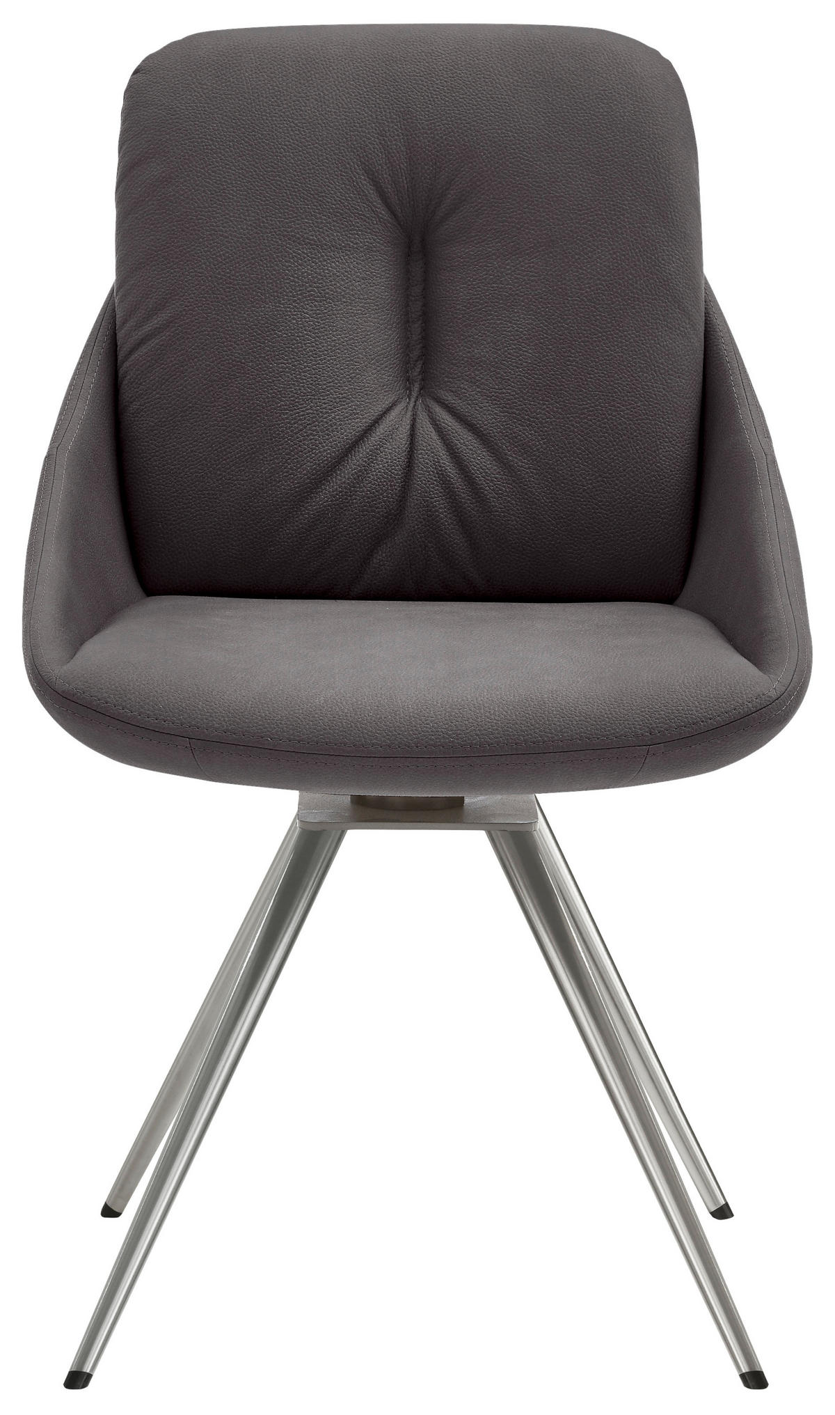 STUHL  in Stahl  - Edelstahlfarben/Anthrazit, Design, Textil/Metall (55/91/64cm) - Venjakob