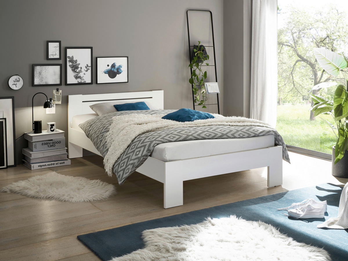 BETT 120/200 cm  in Weiß  - Weiß, KONVENTIONELL, Holzwerkstoff (120/200cm) - Carryhome