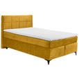 BOXSPRINGBETT 140/200 cm in Currygelb - Currygelb/Schwarz, Design, Holzwerkstoff/Kunststoff (140/200cm) - Xora