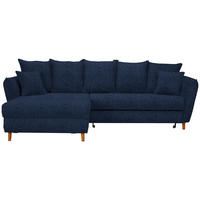 HÖRNSOFFA i chenille mörkblå  - ekfärgad/mörkblå, Klassisk, trä/textil (284/162cm) - MID.YOU