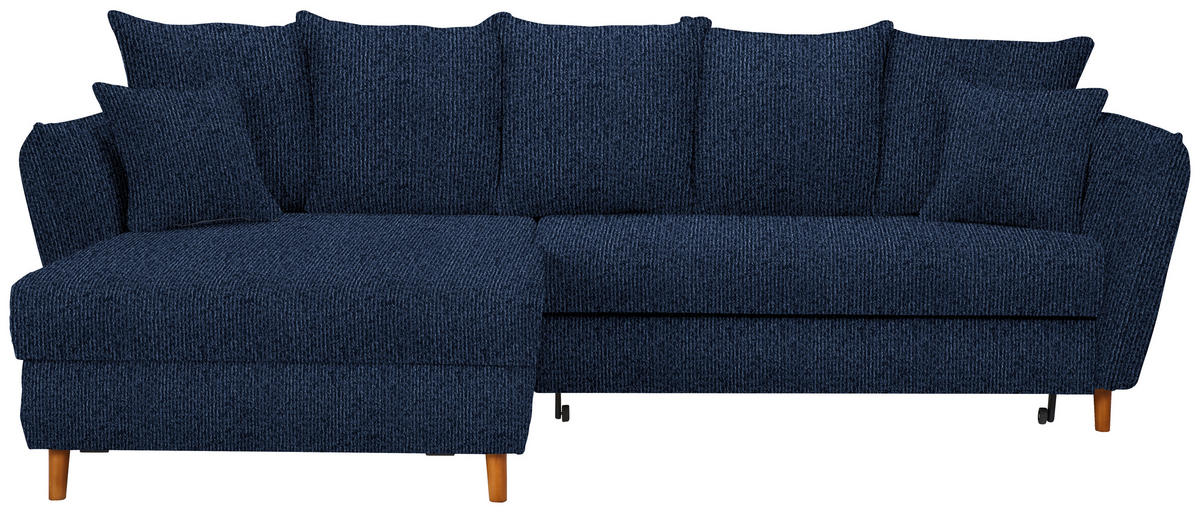 HÖRNSOFFA i chenille mörkblå  - ekfärgad/mörkblå, Klassisk, trä/textil (284/162cm) - MID.YOU