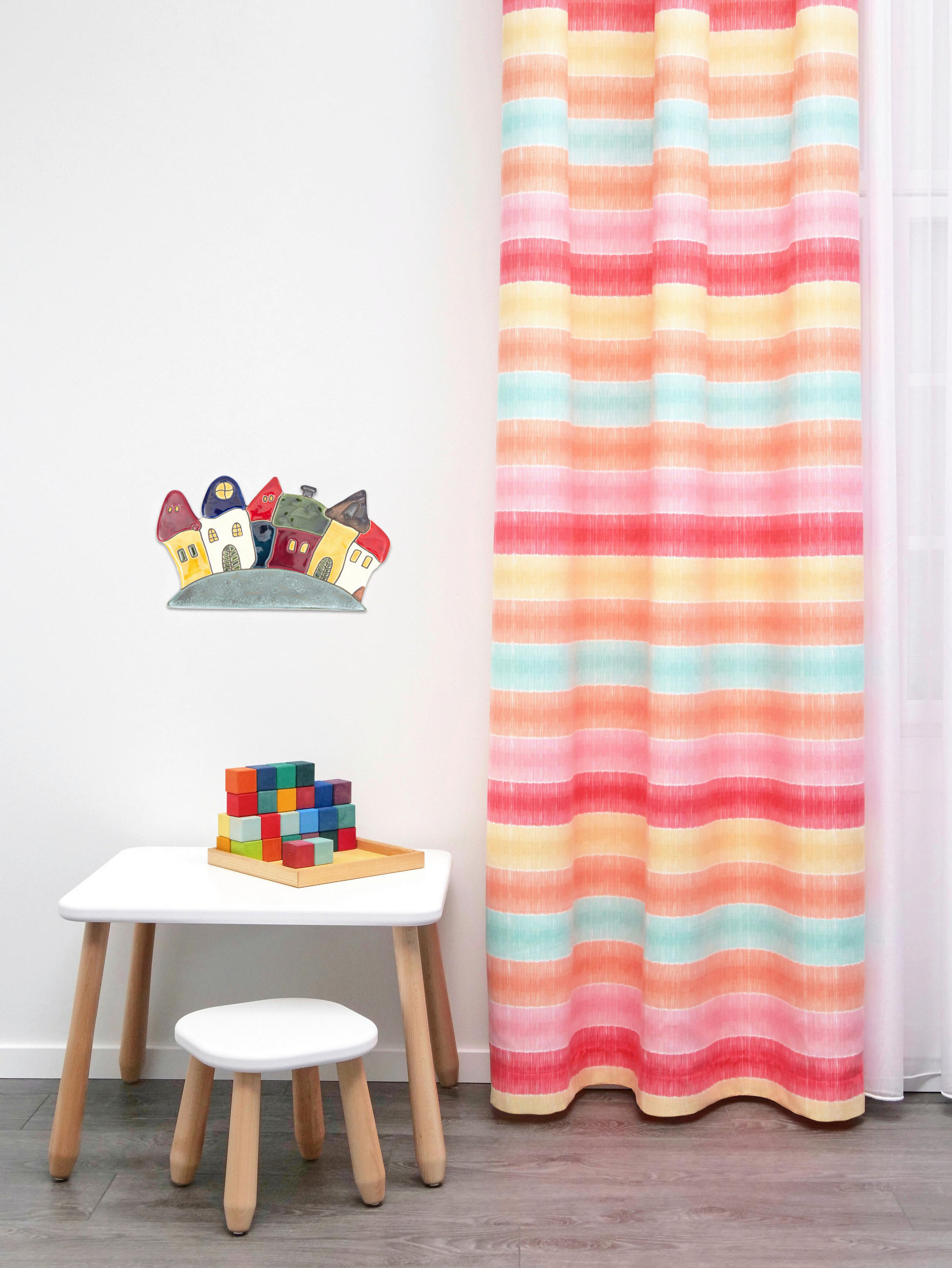 MATERIAL PERDELE ȘI DRAPERII obscuritate  - galben/roz, Basics, textil (150cm)