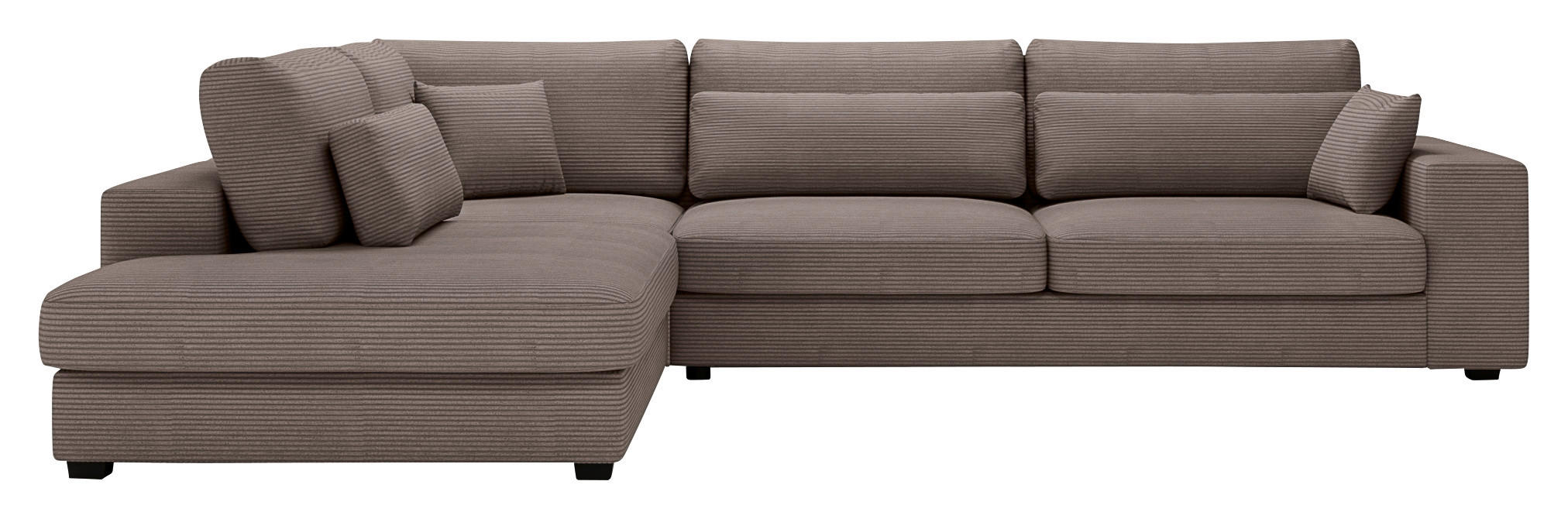 ECKSOFA Braun Cord  - Schwarz/Braun, KONVENTIONELL, Kunststoff/Textil (250/314cm) - Carryhome