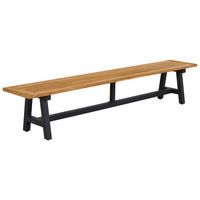 GARTENBANK 240/40/46 cm Teakholz  Aluminium  - Anthrazit/Teakfarben, Design, Holz/Metall (240/40/46cm) - Amatio