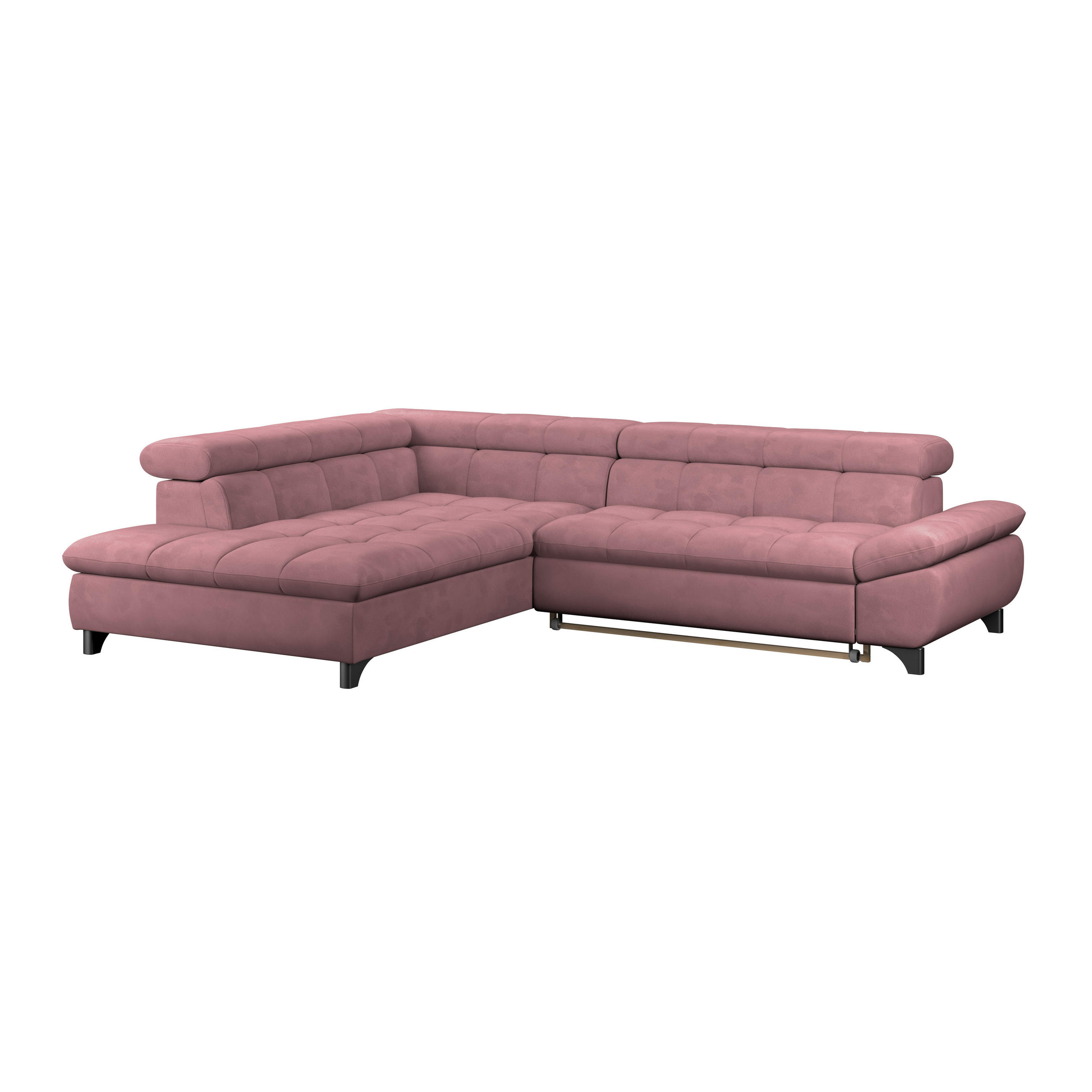 ECKSOFA Rosa Chenille  - Chromfarben/Rosa, KONVENTIONELL, Textil/Metall (234/312cm) - Livetastic