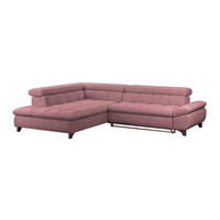 ECKSOFA Rosa Chenille  - Chromfarben/Rosa, KONVENTIONELL, Textil/Metall (234/312cm) - Livetastic