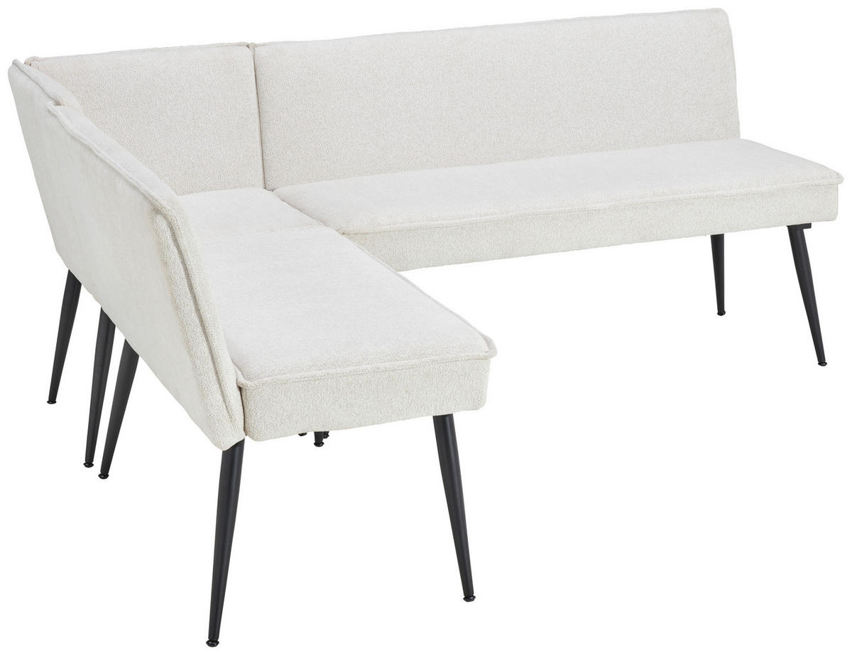 ECKBANK in Metall, Textil Beige  - Beige/Schwarz, Lifestyle, Textil/Metall (195/157cm) - MID.YOU