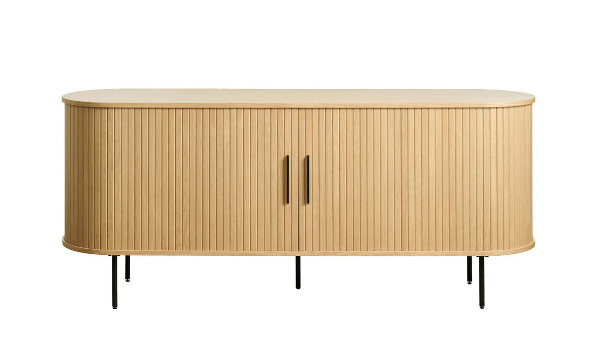 SIDEBOARD Eichefarben  180/76/45 cm  - Eichefarben/Schwarz, Trend, Holz/Holzwerkstoff (180/76/45cm) - Xora