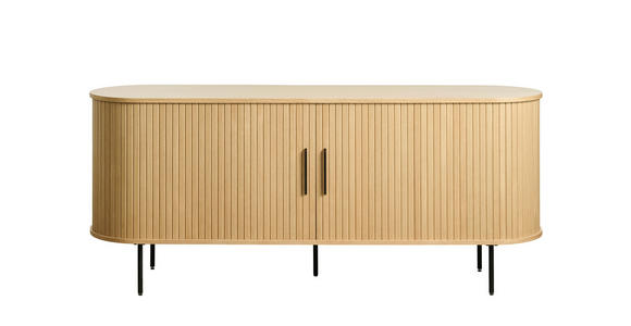 SIDEBOARD Eichefarben  180/76/45 cm  - Eichefarben/Schwarz, Trend, Holz/Holzwerkstoff (180/76/45cm) - Xora