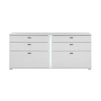 SIDEBOARD  in 200/86/42 cm  - Silberfarben/Schwarz, Design, Holzwerkstoff/Kunststoff (200/86/42cm) - MID.YOU