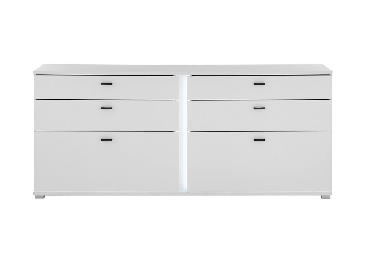SIDEBOARD  in 200/86/42 cm  - Silberfarben/Schwarz, Design, Holzwerkstoff/Kunststoff (200/86/42cm) - MID.YOU