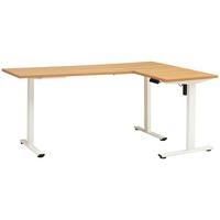 ECKSCHREIBTISCH 180/120/74,5-119 cm Weiss, Eichefarben höhenverstellbar  - Weiss/Eichefarben, Modern, Holzwerkstoff/Metall (180/120/74,5-119cm) - MID.YOU