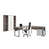 BÜRO erweiterbar, in verschiedenen Holz-Dekoren erhältlich, Schreibtisch seitenverkehrt montierbar, abschließbar Weiß, Sonoma Eiche - Weiß/Sonoma Eiche, MODERN, Holzwerkstoff - MID.YOU