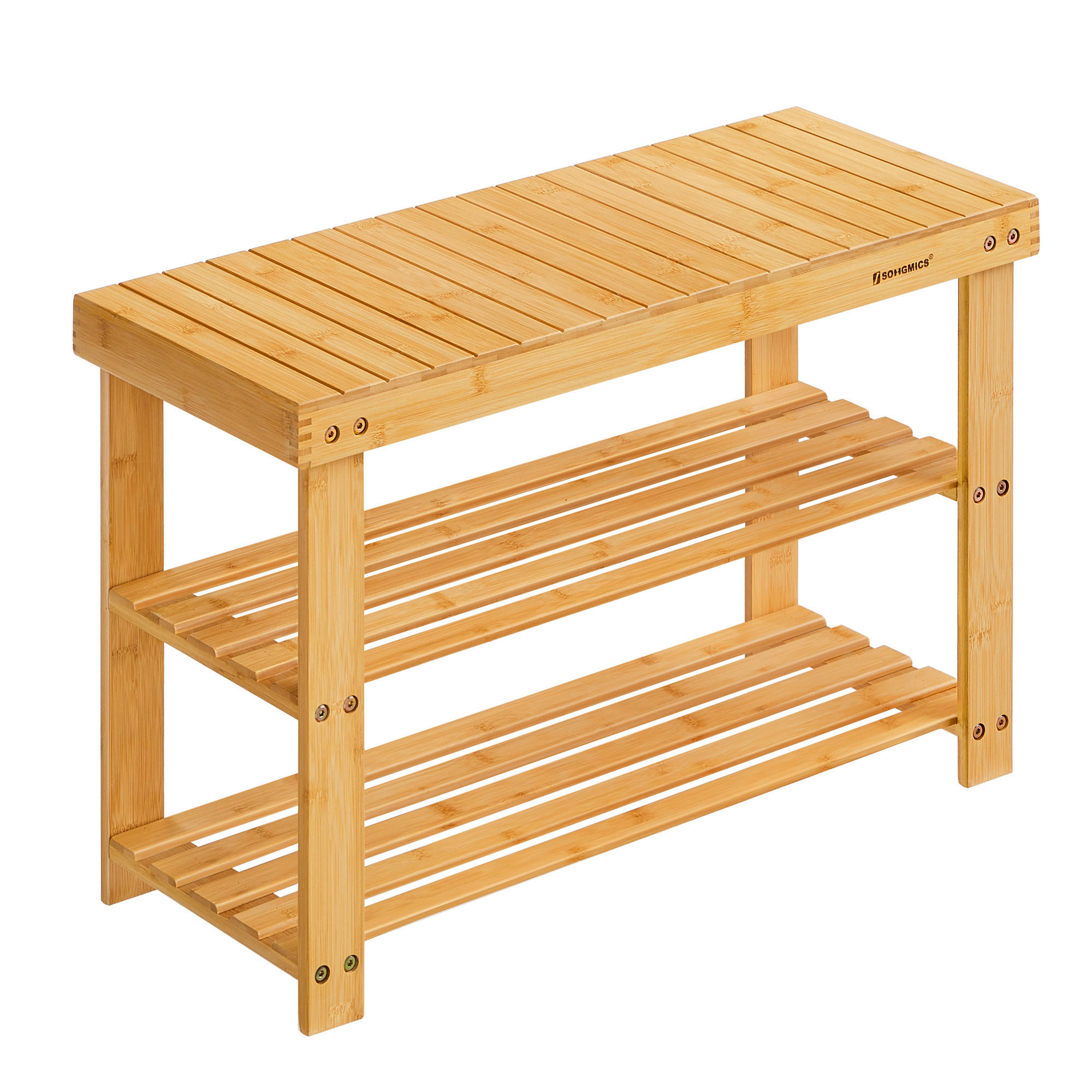 Boxxx Garderobenbank Songmics Natur 70x45x28.5 cm