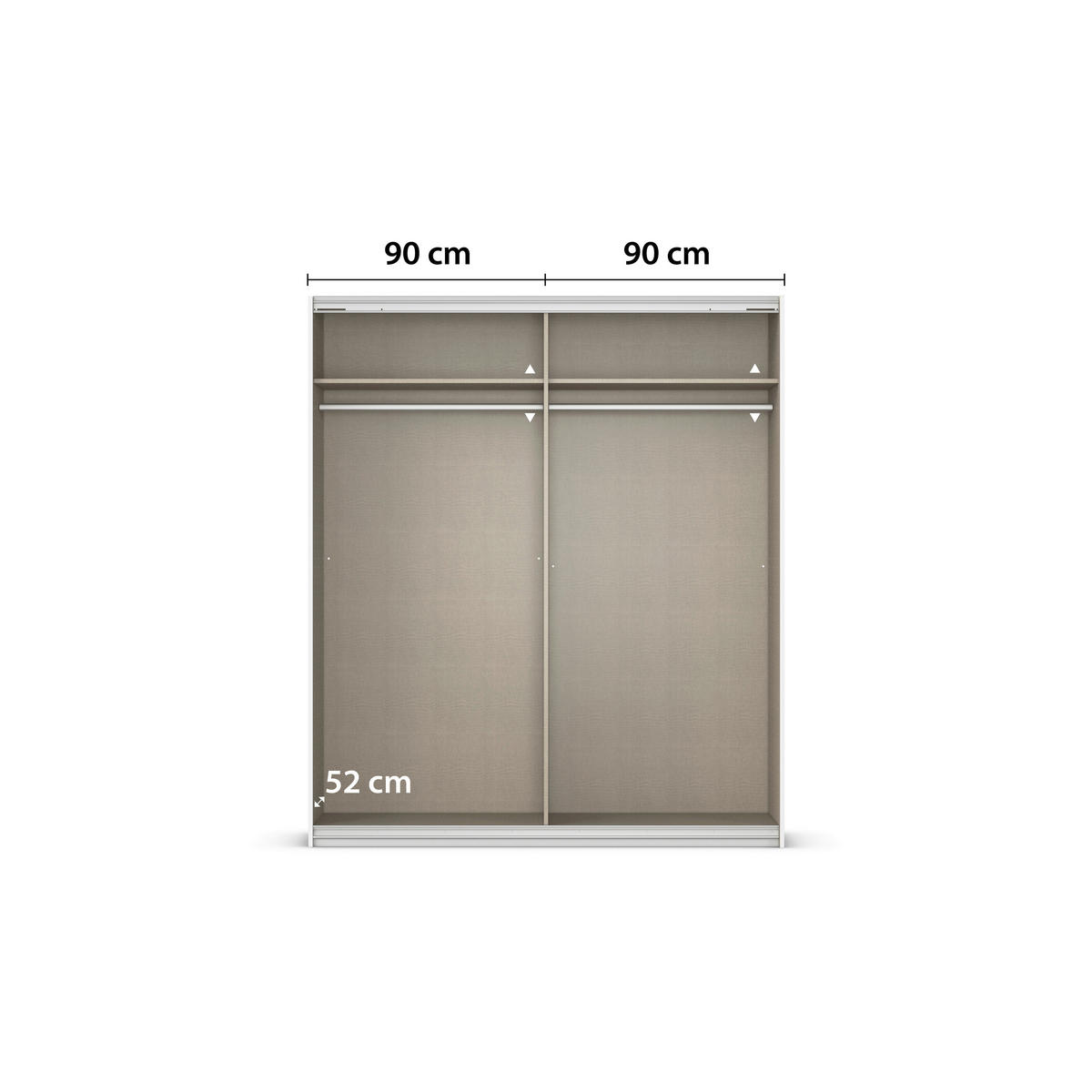 SCHWEBETÜRENSCHRANK 181/210/62 cm 2 Tür(en)-türig Weiß  - Alufarben/Weiß, KONVENTIONELL, Glas/Holzwerkstoff (181/210/62cm) - home24