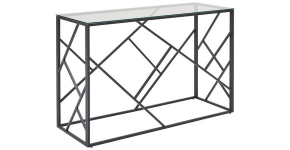 KONSOLENTISCH in Metall, Glas 120/45/77 cm    - Klar/Schwarz, Trend, Glas/Metall (120/45/77cm) - Xora