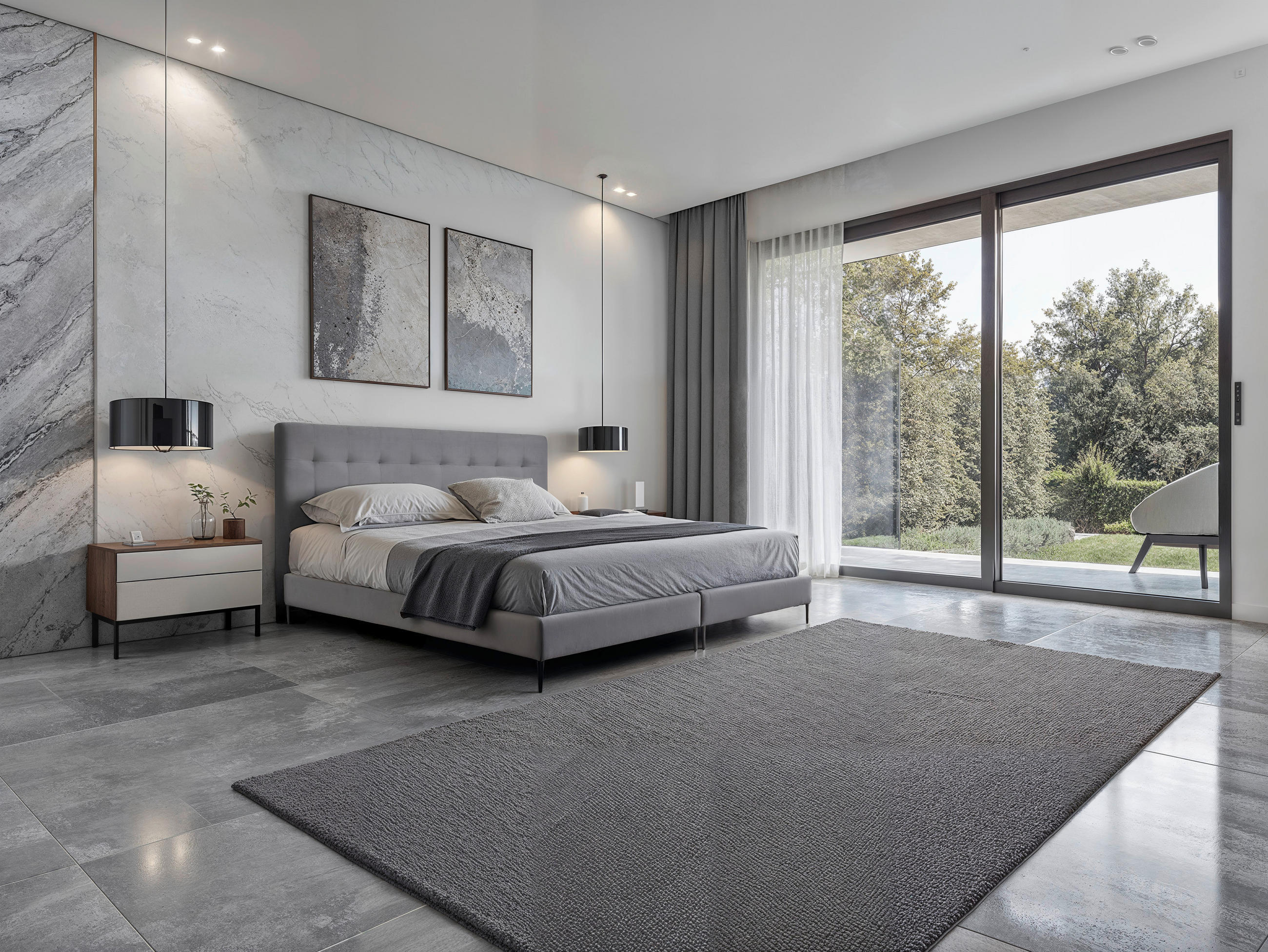 BOXSPRING, 180/200 cm, gri deschis