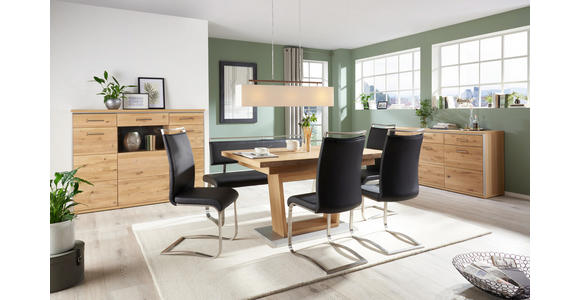 SIDEBOARD Eiche massiv geölt Eichefarben - Eichefarben, KONVENTIONELL, Holz/Metall (184/89/45cm) - Cantus