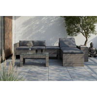 LOUNGEGARNITUR   192/65/82 cm  - Blaugrau/Grau, Modern, Metall (192/65/82cm) - Ambia Garden