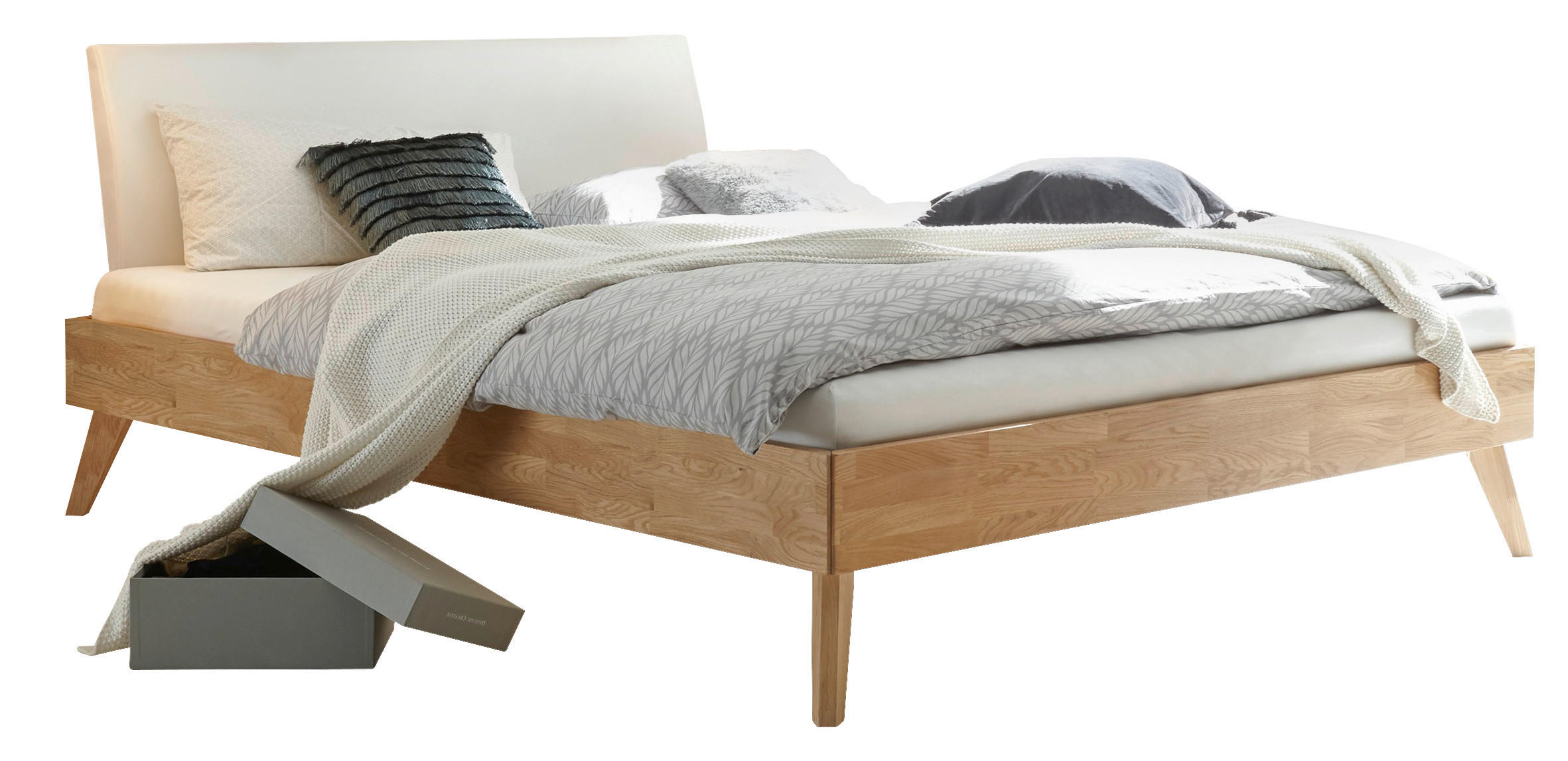 BETT 200/200 cm,  in Eiche Bianco,  - Eiche Bianco/Eichefarben, Design, Holz (200/200cm) - Hasena