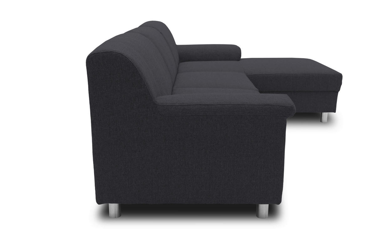 ECKSOFA Schlammfarben Webstoff  - Chromfarben/Schlammfarben, KONVENTIONELL, Textil/Metall (251/150cm) - MID.YOU