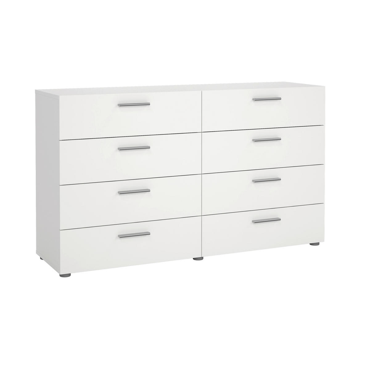 KOMMODE  in 140/81,7/40 cm  - Silberfarben/Weiß, Design, Holzwerkstoff/Metall (140/81,7/40cm) - Livetastic