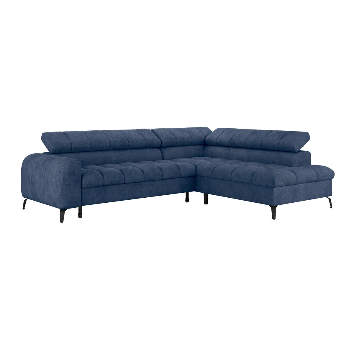 ECKSOFA in Blau  - Blau/Schwarz, Trend, Kunststoff/Textil (261/203cm) - Livetastic