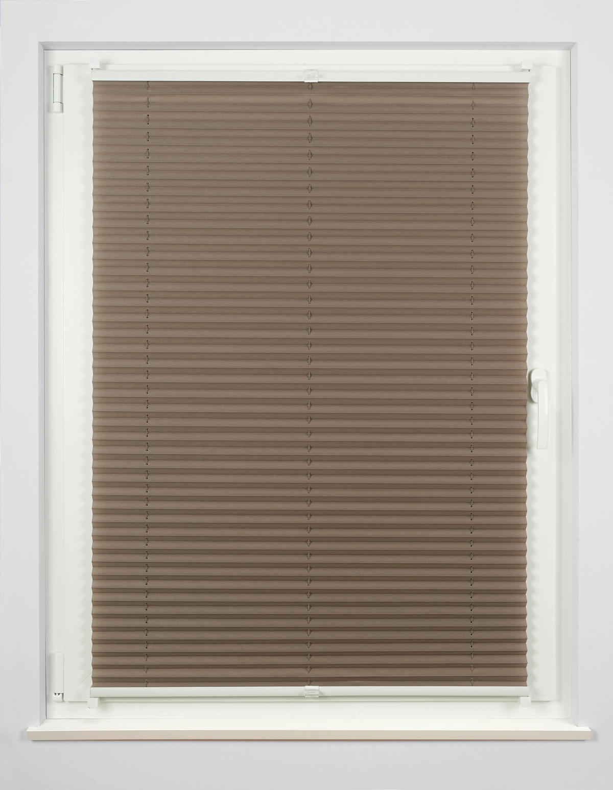 PLISSEE  halbtransparent   100/130 cm   - Taupe, Basics, Textil (100/130cm)