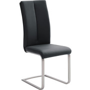 SCHWINGSTUHL in Metall, Textil Edelstahlfarben, Schwarz - Edelstahlfarben/Creme, Design, Textil/Metall (42/104/61cm) - Novel