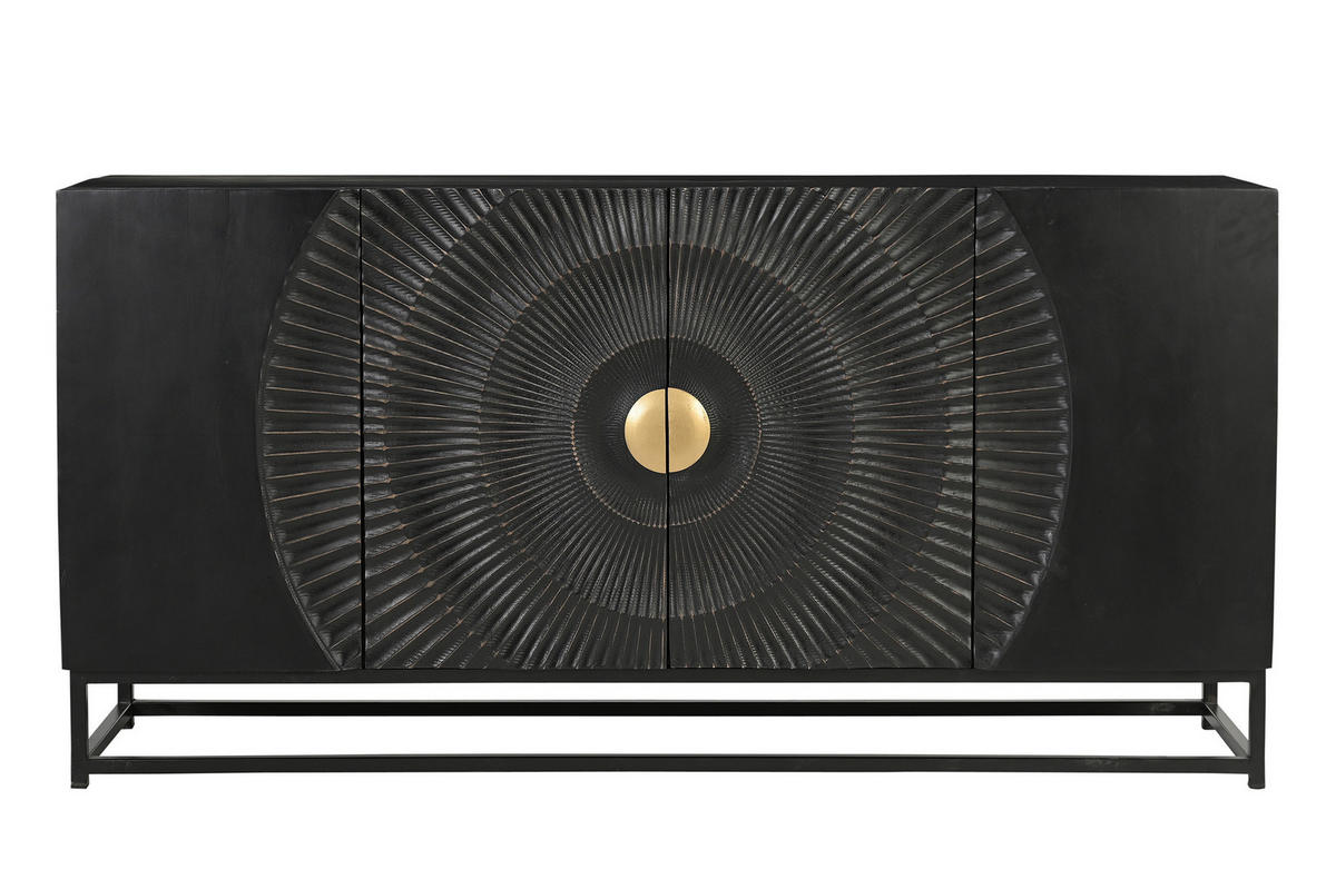 SIDEBOARD 150/75/38 cm  - Goldfarben/Schwarz, Design, Holz/Metall (150/75/38cm) - MID.YOU