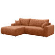 ECKSOFA  in Webstoff Orange  - Schwarz/Orange, KONVENTIONELL, Kunststoff/Textil (192/270cm) - Carryhome