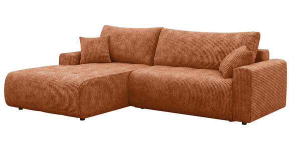 ECKSOFA  in Webstoff Orange  - Schwarz/Orange, KONVENTIONELL, Kunststoff/Textil (192/270cm) - Carryhome