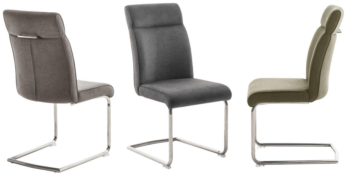 SCHWINGSTUHL  , Stoffauswahl, mit Griff  , Flachgewebe  ,  - Edelstahlfarben/Anthrazit, Design, Textil/Metall (49/99/63cm) - Novel