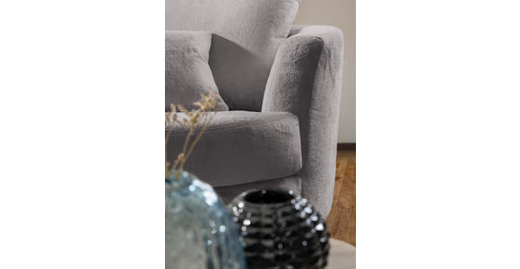 SESSEL in Plüsch Grau  - Schwarz/Grau, KONVENTIONELL, Textil/Metall (115/72/115cm) - Carryhome