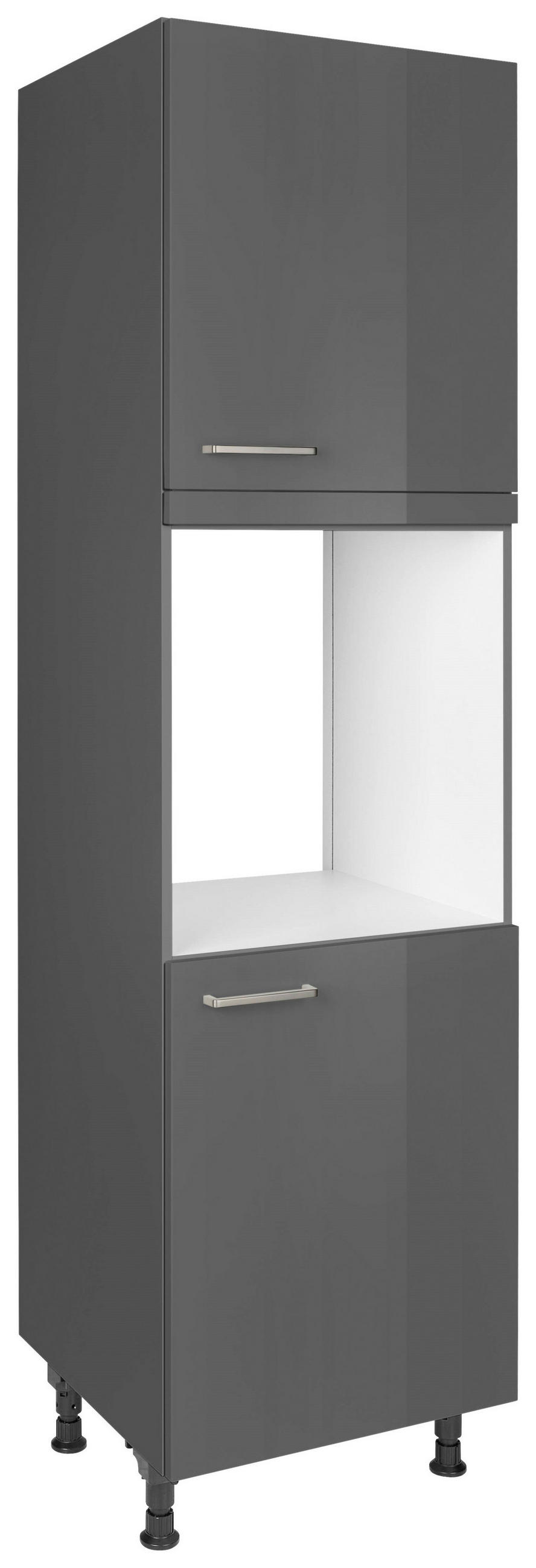 GERÄTEUMBAUSCHRANK 60/216,6/58 cm  in Schieferfarben  - Schieferfarben/Edelstahlfarben, MODERN, Holzwerkstoff/Metall (60/216,6/58cm) - Nobilia