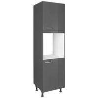 GERÄTEUMBAUSCHRANK 60/216,6/58 cm  in Schieferfarben  - Schieferfarben/Edelstahlfarben, MODERN, Holzwerkstoff/Metall (60/216,6/58cm) - Nobilia