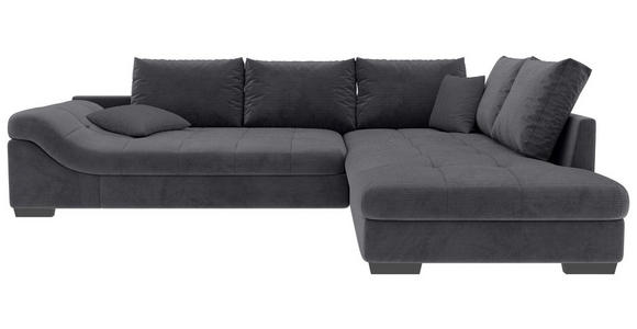 ECKSOFA Graphitfarben Cord  - Schwarz/Graphitfarben, KONVENTIONELL, Holz/Textil (298/202cm) - Carryhome