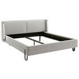 POLSTERBETT Beleuchtung 180/200 cm  in Taupe  - Taupe/Schwarz, MODERN, Textil/Metall (180/200cm) - Novel