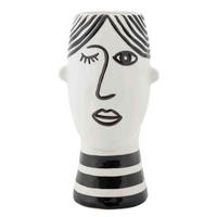Vase Face  - Schwarz/Weiß, Basics, Keramik (13.2/26.3/11.8cm)